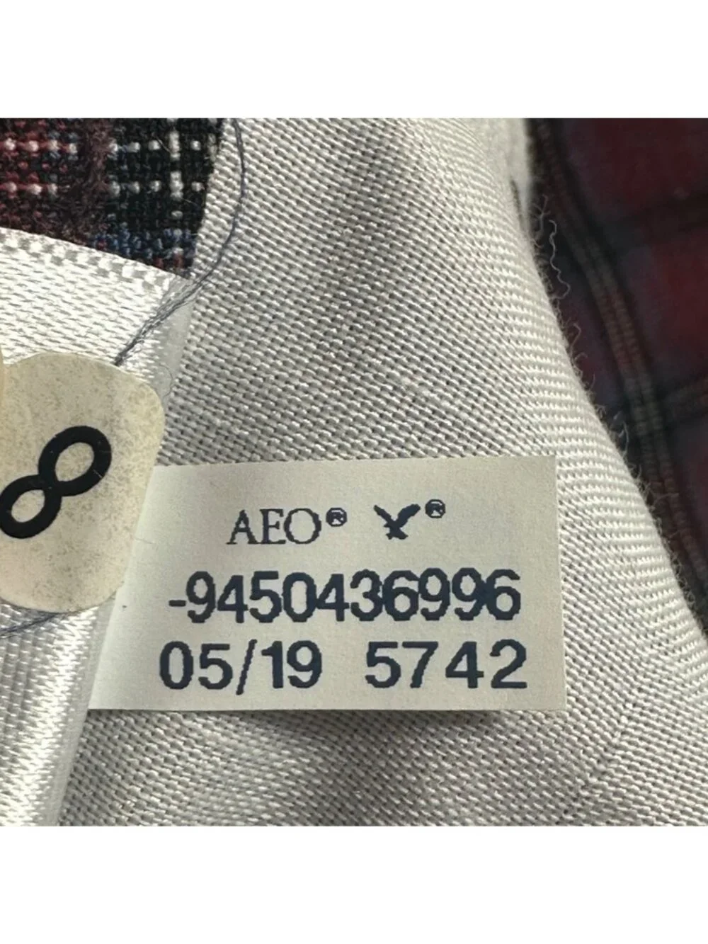 American Eagle Outfitters Hi-Rise Mini Skirt Plaid Maroon Black SZ 00 Preppy - Picture 8 of 12